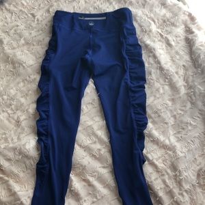 Full length royal blue side scrunch leggings